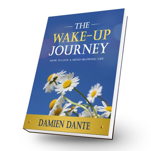 Create a minimal book cover design for The Wake-Up Journey