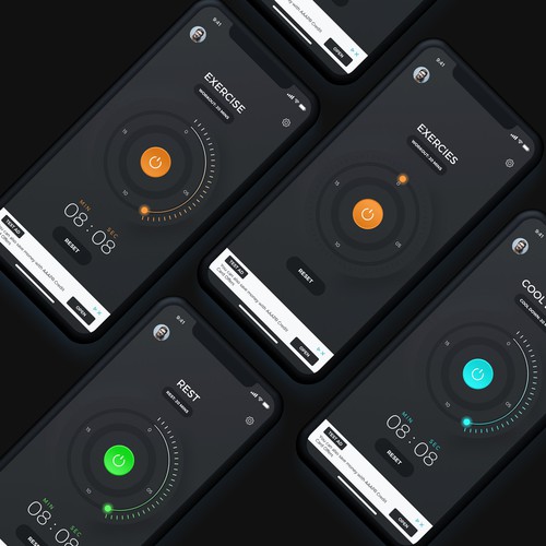 Bold Time Interval App Design For Physical Fitness