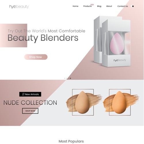 Landing Page for a cosmetic website.