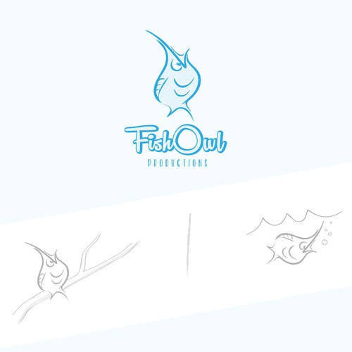 Create a logo for media company FishOwl