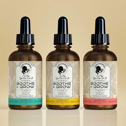 Vintage/retro label for hair oil