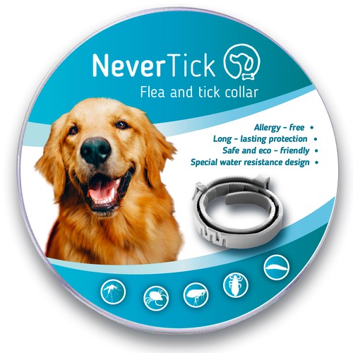 Packaging design for NeverTick dog flea collar