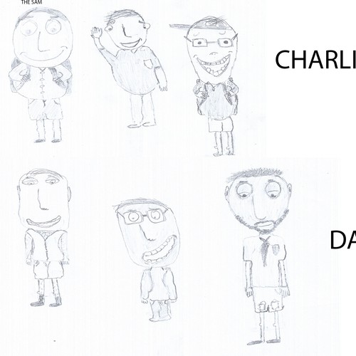 Create three characters for a children's book: Dad, kid & lake monster (think Ugly Doll, Olivia Pig)