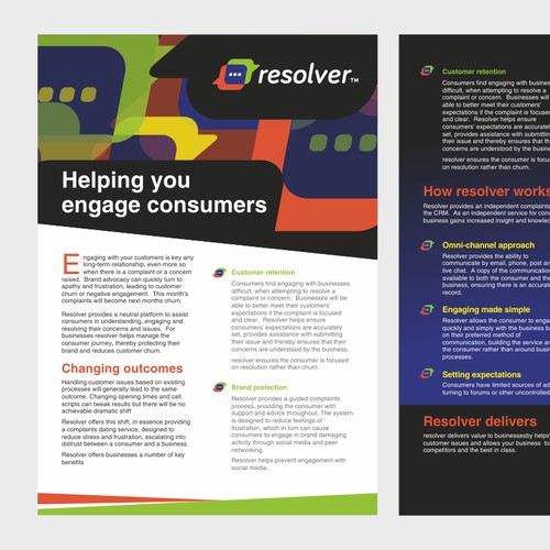 resolving needs a new brochure design