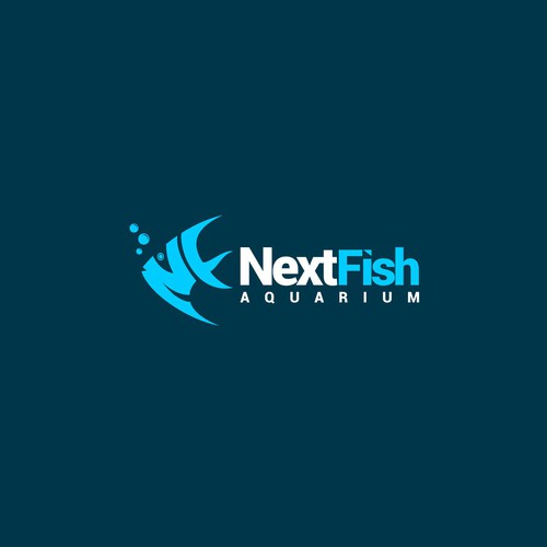 smart initial logo for modern fish & aquarium shop
