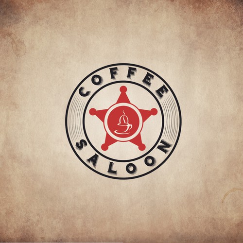 A circular logo based on a shotgun cartridge or branding iron to represent cool coffee brand