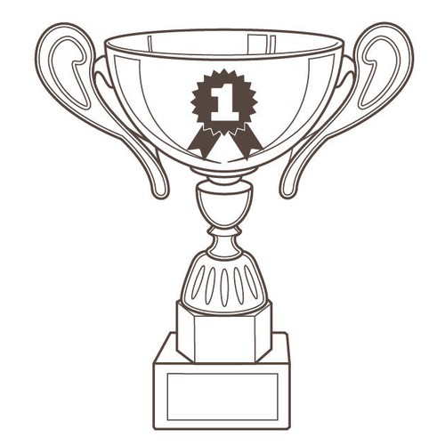 Trophy black and white icon 