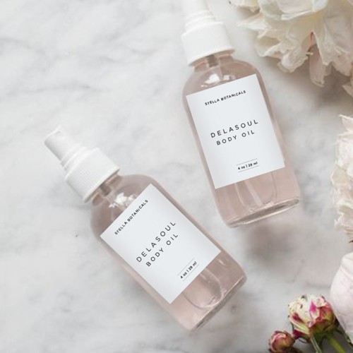 Create a minimal label for natural skincare brand!