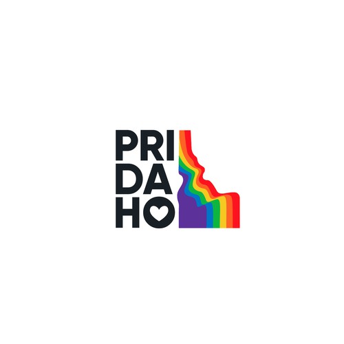bold colorful logo for Pridaho