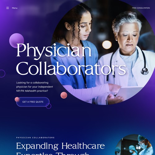 Website for Physician Collaborators