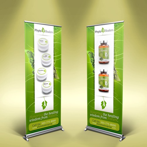 Create a powerful image for trade show banner to draw clientele for PhytoHealers.