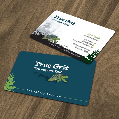 Business card for True Grit Transport Ltd.