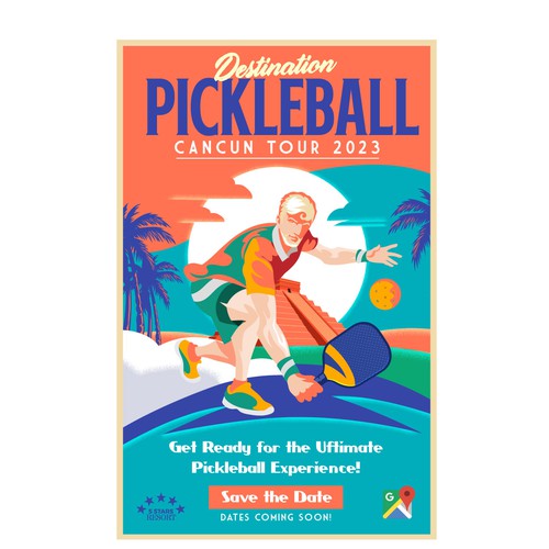 Custom International Pickleball Tour Illustration For Teaser Poster