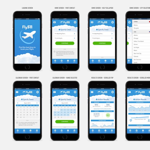 iPhone App Design for FLY511