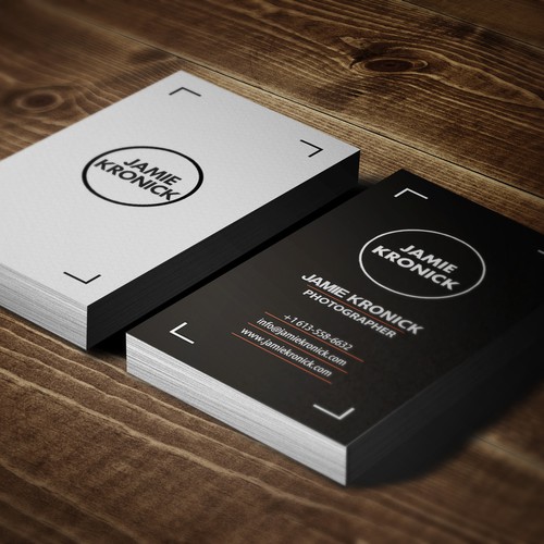 Create a sleek business card with a little extra something for Photographer.