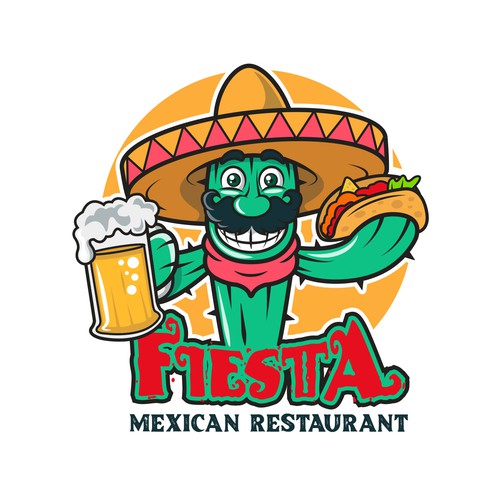An authentic Mexican logo. Fiesta meaning festive style