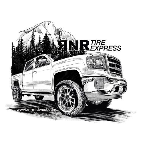 truck illustration t-shirt design