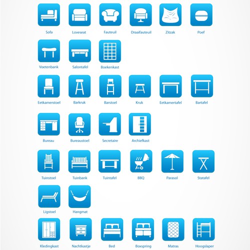 38 plain furniture icons needed