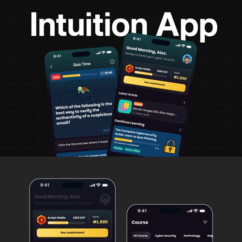 UI/UX Redesign for Cybersecurity Learning App – Intuition 