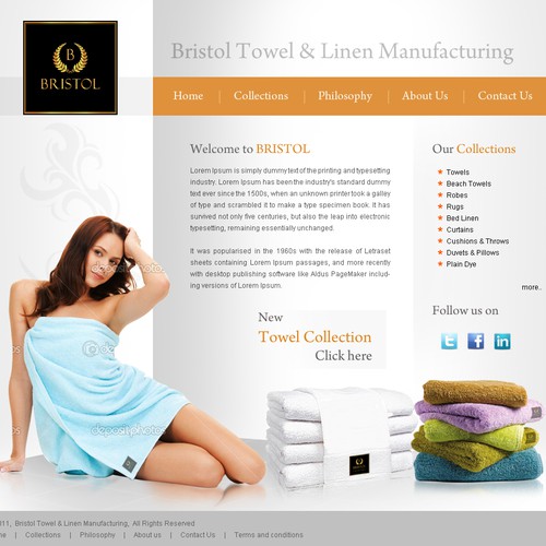 Help Bristol Towel & Linen Manufacturing  with a new website design