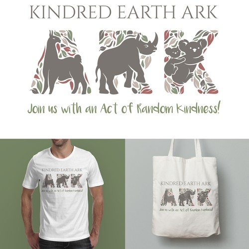 Promotional t-shirt design for Kindred Eart Ark