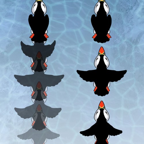 flight cycle for a puffin animation