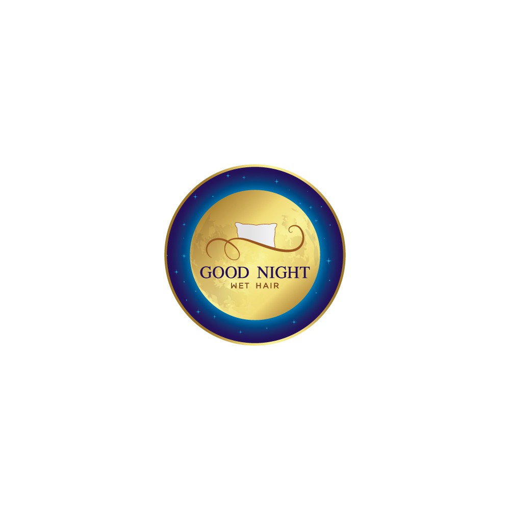 Logo for a pillowcase that stays dry all night while sleeping with wet hair.