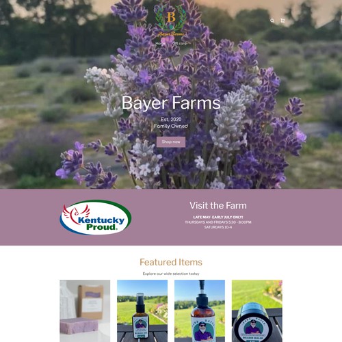 WEBSITE DESIGN FOR LAVANDER FARM - BAYER FARM