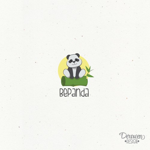 Playing panda logo concept.