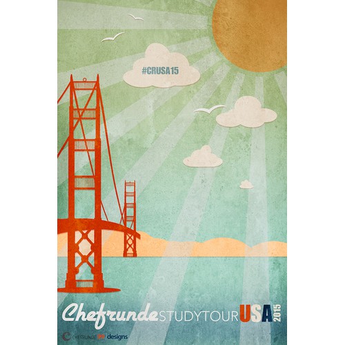 Retro "tour" poster for a special event at 99designs!