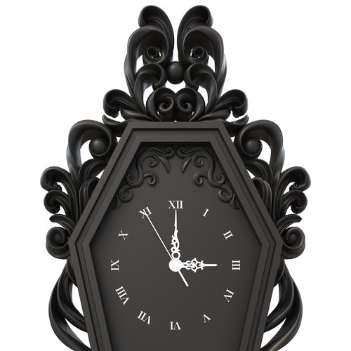 Spectacular Victorian Coffin Shaped Wall Clock