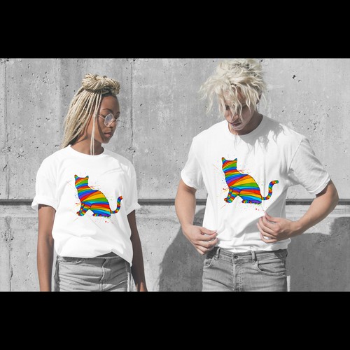 T-shirt design from Poland with rainbow theme
