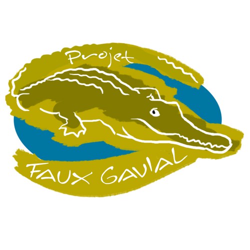 Create crocodile design for an environmental education initiative in Gabon