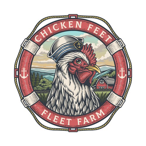 CHICKEN FEET FLEET FARM LOGO DESIGN