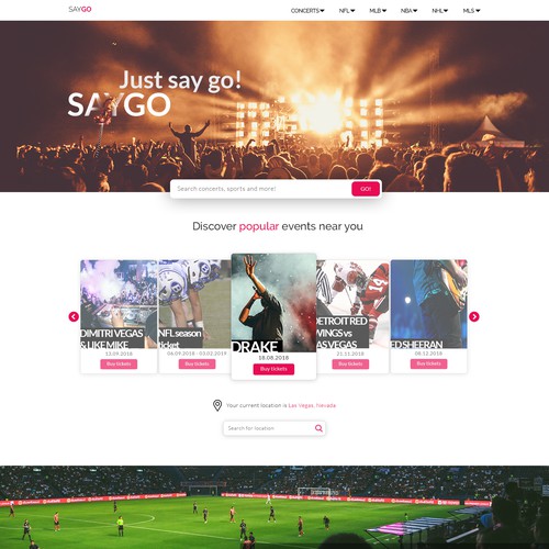 SayGo home page design