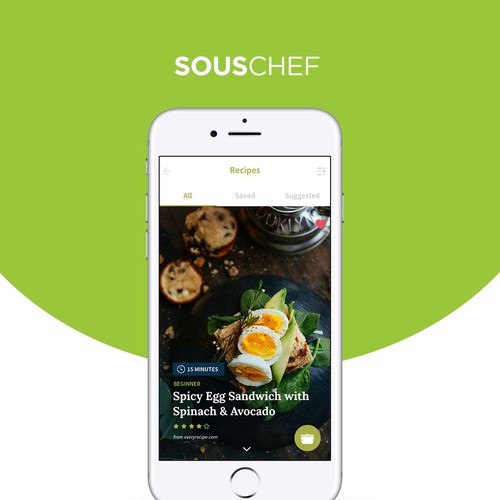 Clean, Modern, Organic Food/Recipe App Design