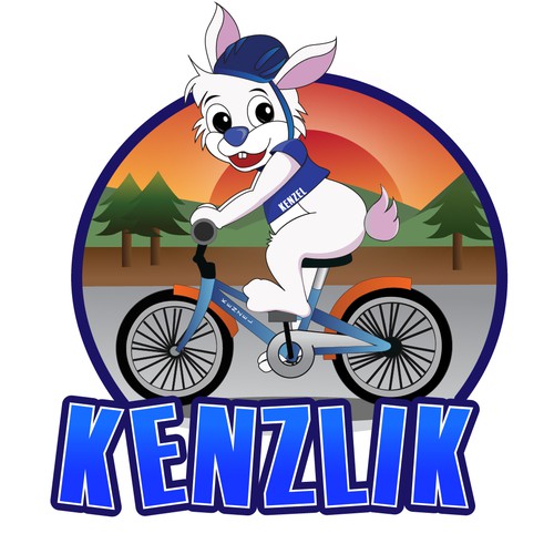 Design a happy and cute mascot for KENZEL bicycles