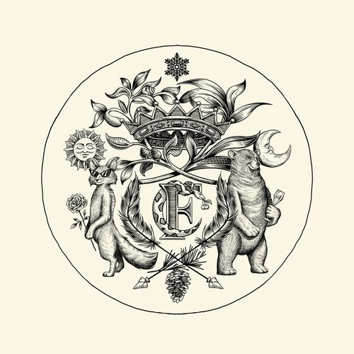 Illustrated crest logo