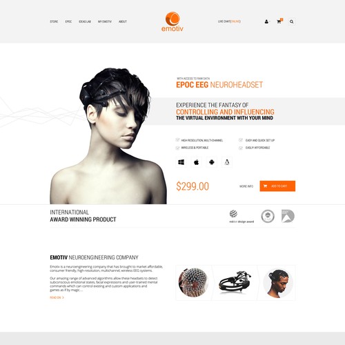 Redesign website for International Award Winning EEG system