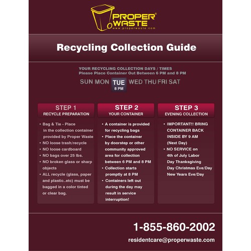 Design 2 stunning waste and recycling guides for Proper Waste!