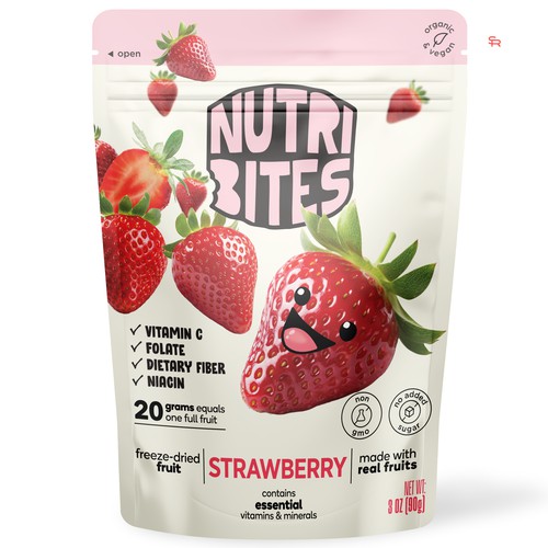 Nutri Bites – Fun & Healthy Freeze-Dried Strawberry Packaging