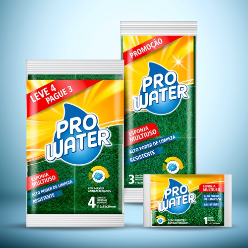 Embalagens para esponjas multiuso Pro Water