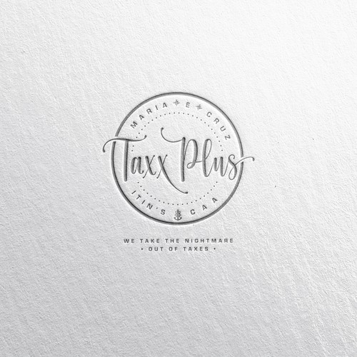 Notary Seal Looking Logo for Taxx Plus