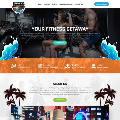 fitness gym training website design
