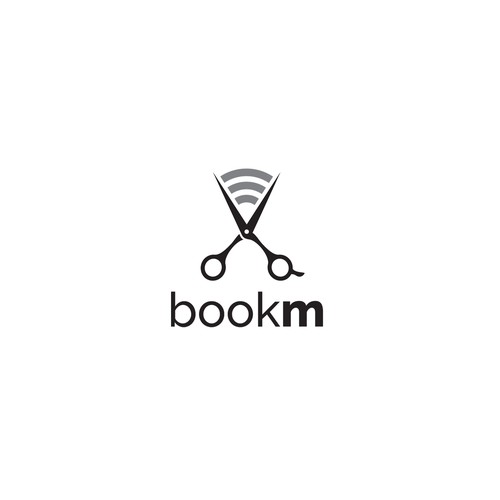Create a clean and firstclass logo for BookM; the world's finest online hairstylist booking platform