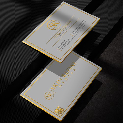 A business card for a modern bougie Medspa