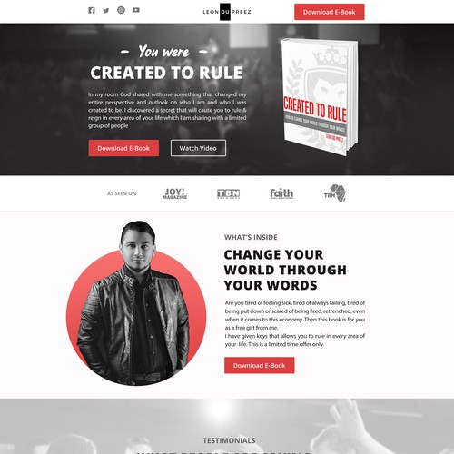 Landing Page of Book for Leon DuPreez