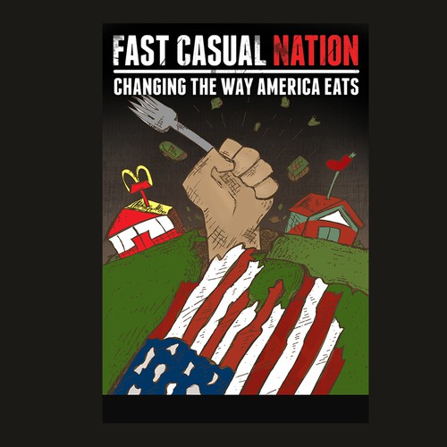 Fast Casual Nation Poster with Flag
