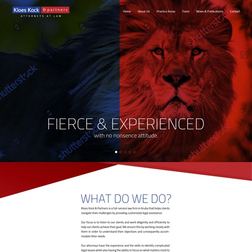 Bold home page design for a law firm