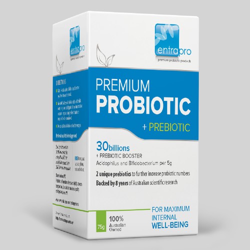 Premium probiotic product box design